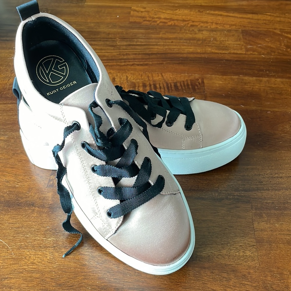 Kurt Geiger Satin Pink Platform Sneaker Size 8